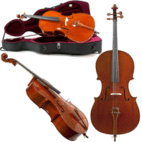 Deluxe 1/2 Cello with Case by Gear4music