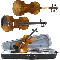 Deluxe 1/4 Size Violin by Gear4music