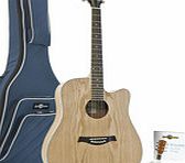 Gear4Music Deluxe Cutaway Dreadnought Acoustic Guitar Pack