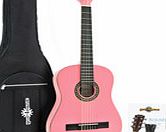 Gear4Music Deluxe Junior Classical Guitar Pack Pink by