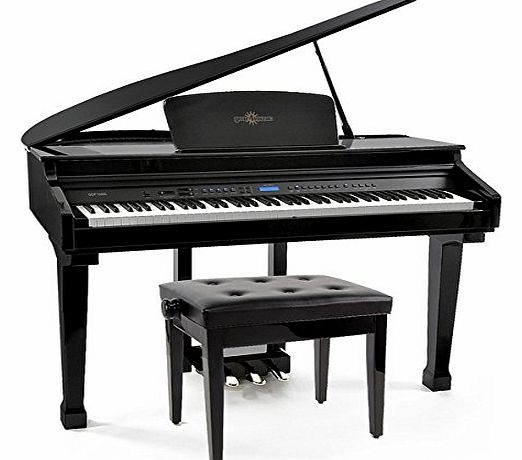 Gear4music Digital Baby Grand Piano with Deluxe Piano Stool by Gear4music