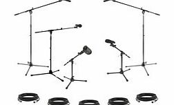 Gear4Music DMS-5PS Complete Drum Microphone Set Including