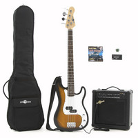 Gear4Music Electric G-4 Bass   25W Amp Pack Sunburst
