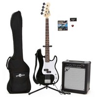Gear4Music Electric G-4 Bass   35W Amp Pack BLACK