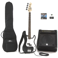 Gear4music Electric G-4 Bass   80W Power Pack,BK