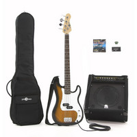 Gear4Music Electric G-4 Bass Guitar   80W Power Pack Sunburst