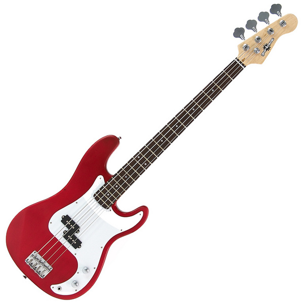 Gear4Music Electric G-4 Bass Guitar RED