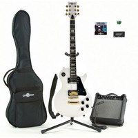 Gear4Music Electric-GB Guitar   Complete Pack White
