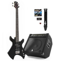 Gear4Music Electric Metal X Bass Guitar   150W Power Pack