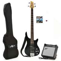 Electric RS-40 Bass Guitar and Amp Pack Black