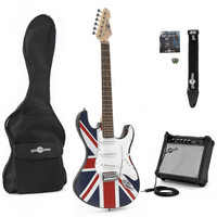 Gear4Music Electric-ST Guitar   Amp Pack Union Jack