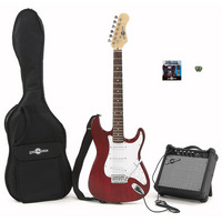 Electric-ST Guitar   Amp Pack WINE RED