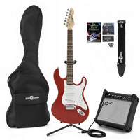 Gear4Music Electric-ST Guitar and Complete Pack Red