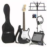 Gear4Music Electric-ST Guitar Black Christmas Pack