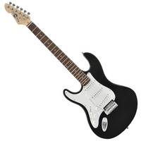 Gear4Music Electric-ST guitar in Black Left handed