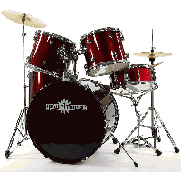 Gear4music Full Size Starter Drum Kit RED