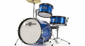 Junior 3 Piece Drum Kit by Gear4music Blue