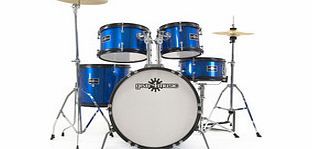 Junior 5 Piece Drum Kit by Gear4music Blue