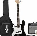 Gear4Music LA Left Handed Bass Guitar   Amp Pack Black