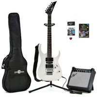 Gear4Music Metal J II Electric Guitar and Complete Pack White