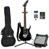 Gear4Music Metal J II Guitar and Complete Pack Black