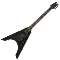 Gear4Music Metal-V Electric Guitar   Case by G4M Black