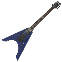 Metal-V Electric Guitar + Case by G4M Blue