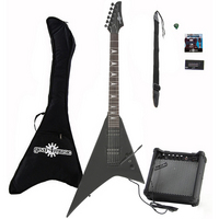 Metal V Electric Guitar + Complete Pack Black