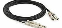 Gear4Music Phono - Dual Mono Jack Pro Cable 1m