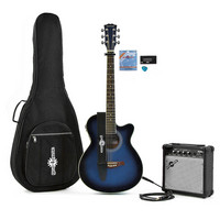 Single Cutaway Acoustic Guitar + 15W Amp Pack Blue