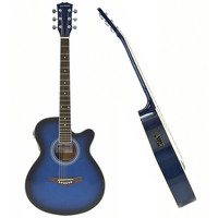 Gear4Music Single Cutaway Electro Acoustic Blue
