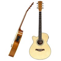 Gear4Music Single Cutaway Electro Acoustic Guitar L/H
