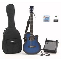 Single Cutaway Guitar + 15W Amp Pack Blue
