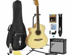 Gear4Music Single Cutaway L/H Electro Acoustic Guitar  