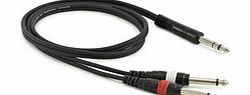 Gear4Music Stereo Jack - Mono Jack(x2) Cable 1m