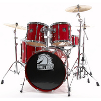 Gear4Music White Horse Marvel Maple Drum Kit BR