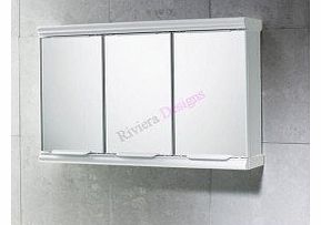 Gedy 3 Door Mirror Bathroom Cabinet - White Gloss