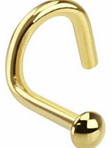 Gekko Body Jewellery Gold Titanium Plated Dome Top Nose Stud / Screw - 0.8mm (20 Gauge)