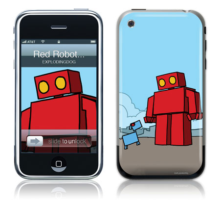 GelaSkins iPhone GelaSkin Red Robot Leaving The City by