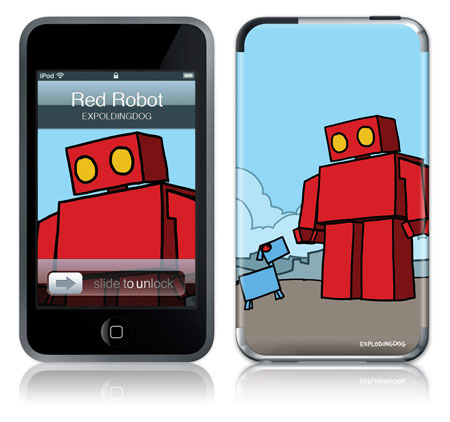 GelaSkins iPod Touch GelaSkin Red Robot Leaving The City