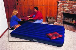 GELERT Double Box Flock Airbed With Rechargable Pump