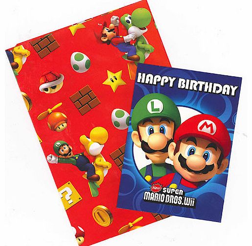 Gem Super Mario Wrapping Paper&sbquo; Birthday