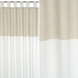 Tab Top Voile Panel- White / Cream- W150 x Drop 230cm