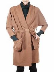 GENE Beige wool tie-waist coat