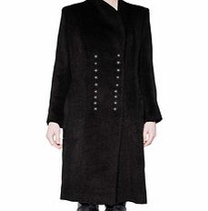 GENE Black pure wool double-breasted coat