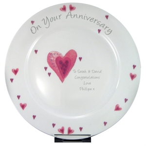 Anniversary Plate with Heart Design