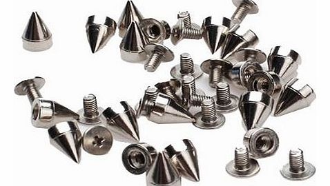 Generic 100PCS Silver Cone Spikes Screwback Studs for DIY Craft Leathercraft--Perfect for Decoration on Your DIY Bags, Leather Bracelets, Clothes, Shoes, etc