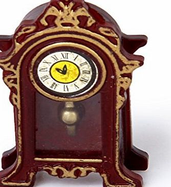 Generic 1:12 Doll House Furniture Miniature Wooden Classical Desk Clock Decoration