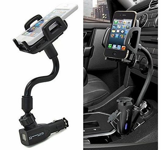 Generic 2 USB Port DC Car Cigarette Lighter Mount Stand Holder Charger Charging For Samsung Galaxy S1/S2/S3/