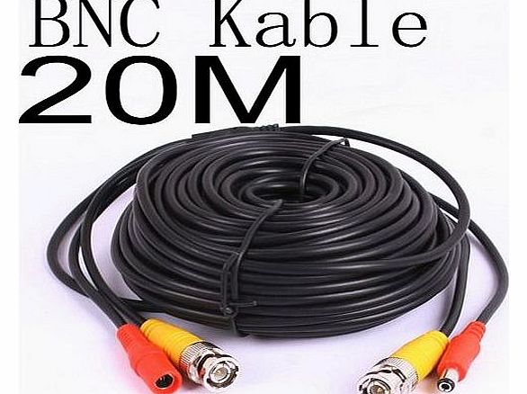Generic 20 Meter CCTV BNC Video and Power Cable Extension lead 20M 22298